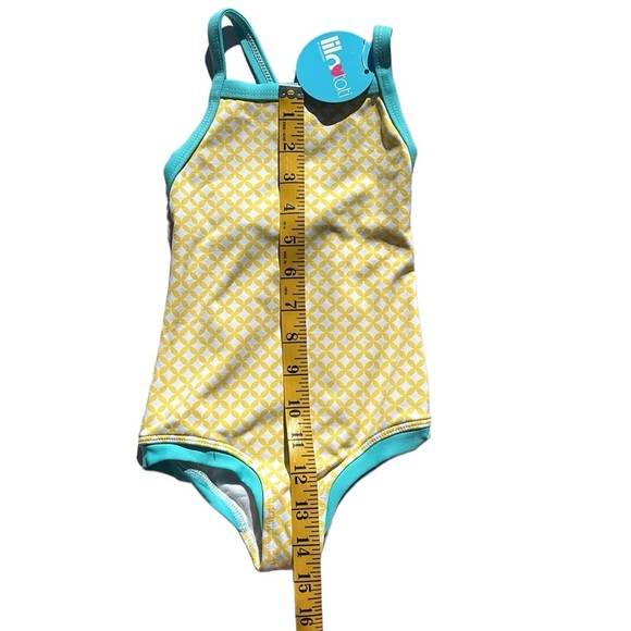 Lilo Tati Girls Sporty Binded One-Piece Yellow/Basket Size 3 - Picture 4 of 8